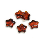 Czech Pressed Glass Bead - Star 12MM TORTOISE