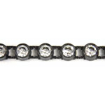 Plastic Rhinestone Banding 1 Row SS19 CRYSTAL-BLACK