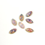 Glass Medium Dome Lampwork Cabochon - Navette 08x4MM FIRE OPAL (01003)