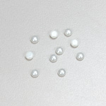 Glass Medium Dome Cabochon Pearl Spray Finish - Round 04MM WHITE