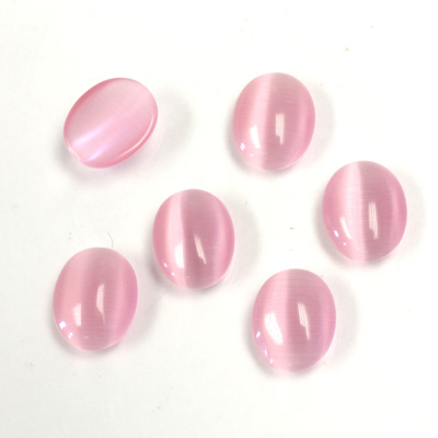 Fiber-Optic Cabochon - Oval 10x8MM CAT'S EYE LT PINK