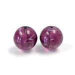 Czech Glass Lampwork Bead - Round 14MM FLAWED AMETHYST