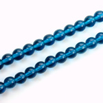 Czech Pressed Glass Bead - Smooth Round 06MM CAPRI BLUE