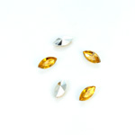 Plastic Point Back Foiled Stone - Navette 08x4MM TOPAZ