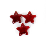 German Pressed Glass Pendant - Smooth Star 11MM GARNET