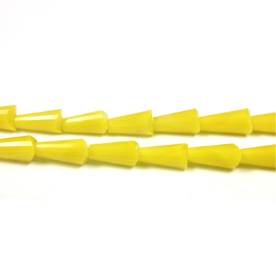 Chinese Cut Crystal Bead - Fancy Cone 08x4MM OPAQUE YELLOW