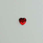 Glass Flat Back Rose Cut Fancy Foiled Stone  - Heart 06MM RUBY