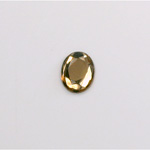 Glass Flat Back Rose Cut Faceted Foiled Stone - Oval 10x8MM SMOKE TOPAZ