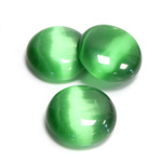 Fiber-Optic Cabochon - Round 18MM CAT'S EYE GREEN