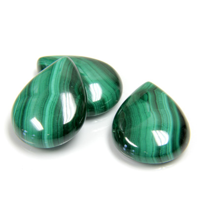 Gemstone Cabochon - Pear 20x15MM MALACHITE