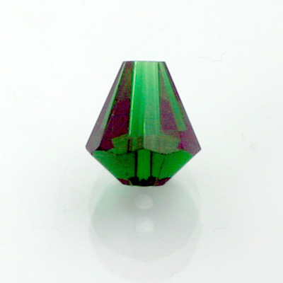 Chinese Cut Crystal Bead - Cone 08x7MM DARK EMERALD