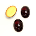 Glass Medium Dome Foiled Cabochon - Oval 18x13MM GARNET