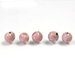 Czech Glass Lampwork Bead - Round 06MM ROSE MATRIX