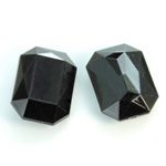Plastic Point Back Opaque Stone - Cushion Octagon 25x18MM JET