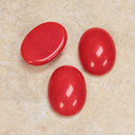 Glass Medium Dome Opaque Cabochon - Oval 18x13MM CHERRY RED