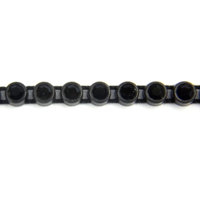 Plastic Rhinestone Banding 1 Row PP26 (SS13) JET-BLACK