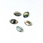 Shell Flat Back Flat Top Straight Side Stone - Navette 10x6.5MM ABALONE