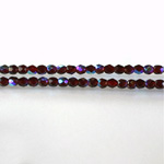 Czech Glass Fire Polish Bead - Round 03MM GARNET AB