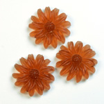 Plastic No-Hole Flower - Daisy 19MM MATTE SMOKE TOPAZ