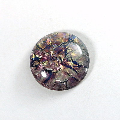 Glass Medium Dome Lampwork Cabochon - Round 25MM AMETHYST OPAL (02206)
