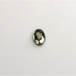 Glass Flat Back Rose Cut Faceted Foiled Stone - Oval 08x6MM BLACK DIAMOND