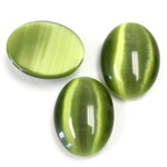 Fiber-Optic Cabochon - Oval 20x15MM CAT'S EYE OLIVE