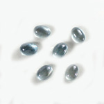 Glass Medium Dome Coated Cabochon - Oval 08x6MM LUSTER BLUE