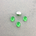 Plastic Flat Back Foiled Cabochon - Oval 08x6MM MATTE PERIDOT