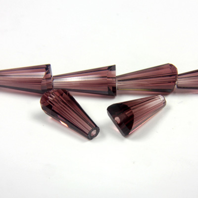 Chinese Cut Crystal Bead - Fancy Cone 12x6MM AMETHYST