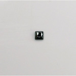 Czech Glass Flat Back Rose Cut Stone - Square 04x4MM HEMATITE Metallic Coated