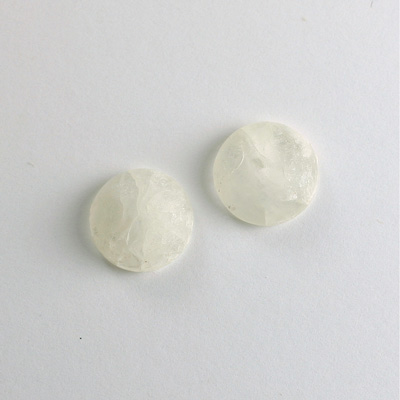 Plastic Flat Back Cabochon - Linen Quartz Color Round 14MM MATTE CRYSTAL