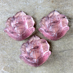 Glass Flat Back Fancy Foiled Stone - Rose 17MM MATTE LIGHT AMETHYST