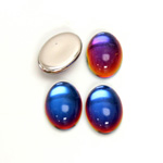 Glass Medium Dome Foiled Cabochon - Coated Oval 14x10MM VULCANO