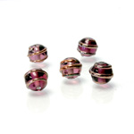 Czech Glass Lampwork Bead - Round 08MM COPPER WRAP AMETHYST