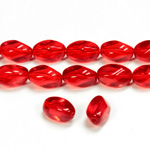 Czech Pressed Glass Bead - Baroque 11x7MM RUBY