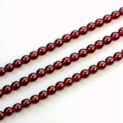 Czech Pressed Glass Bead - Smooth Round 04MM GARNET