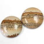 Gemstone Cabochon - Round 25MM LANDSCAPE JASPER