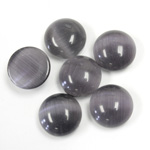 Fiber-Optic Cabochon - Round 12.8MM CAT'S EYE GREY