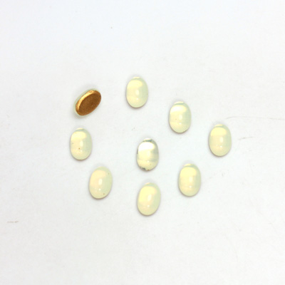Glass Medium Dome Foiled Cabochon - Oval 06x4MM OPAL YELLOW