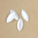 Fiber-Optic Flat Back Stone with Faceted Top and Table - Navette 15x7MM CAT'S EYE WHITE
