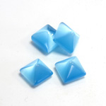 Fiber-Optic Cabochon - Pyramid Top 10x10MM CAT'S EYE AQUA