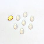 Glass Medium Dome Foiled Cabochon - Oval 07x5MM WHITE OPAL