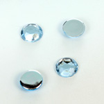 Plastic Flat Back Foiled Rose Cut Rhinestone - Round 11MM LT SAPPHIRE