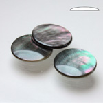 Shell Flat Back Cabochon - Round 18MM BLACK TAHITI PEARL