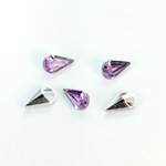 Plastic Point Back Foiled Stone - Pear 10x6MM LT AMETHYST