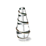 Czech Glass Lampwork Bead - Pear 36x15MM COPPER WRAP CRYSTAL