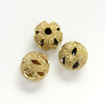 Brass Bead - Lead Safe Engraved & Pierced - Round 08MM RAW Unplated