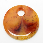 Plastic Pendant - Mixed Color Smooth Round Creole 53MM CORNELIAN AGATE