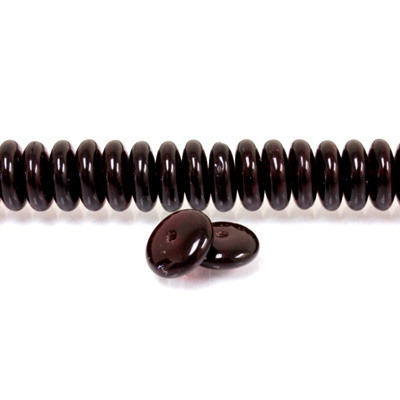 Czech Pressed Glass Bead - Smooth Rondelle 8MM GARNET