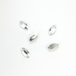 Plastic Flat Back Foiled Rose Cut Rhinestone - Navette 08x4MM CRYSTAL